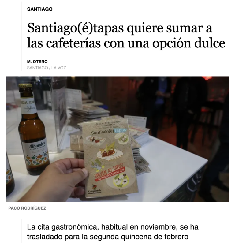 Lee más sobre el artículo Santiago(é)tapas quiere sumar a las cafeterías con una opción dulce